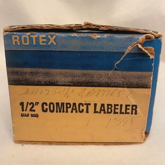 Vintage Rotex Label Maker 1/2 inch Compact Labeler Box Tape 4025-00 - Picture 6 of 9